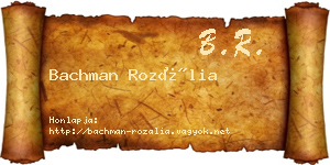 Bachman Rozália névjegykártya