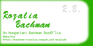 rozalia bachman business card